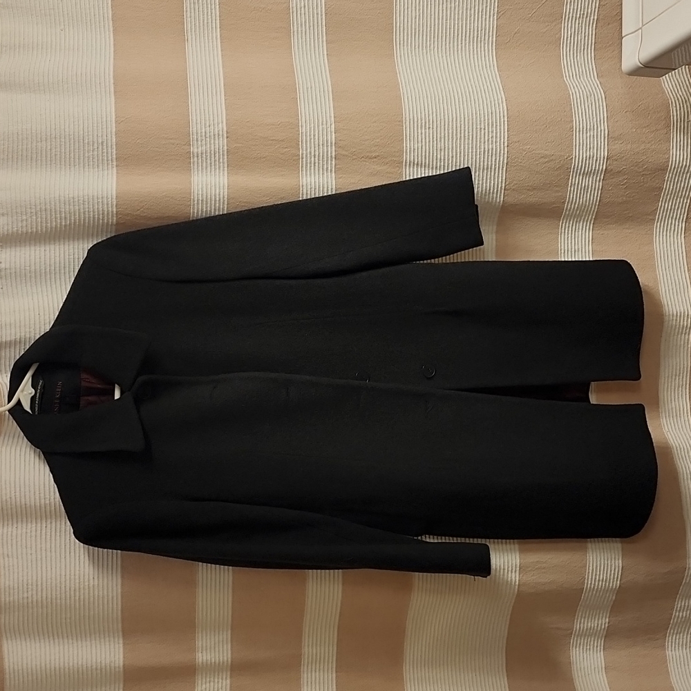 Anne Klein long button down wool coat